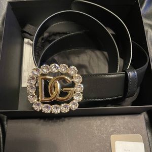 Dolce & Gabbana Jewel-Embellish Leather Belt